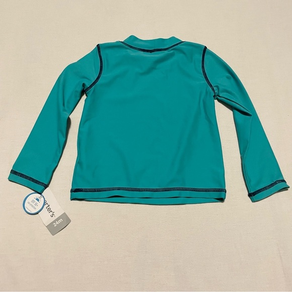 Carters Baby 24 Month Teal Rash Guard Swim Shirt UV Protection - Picture 12 of 16